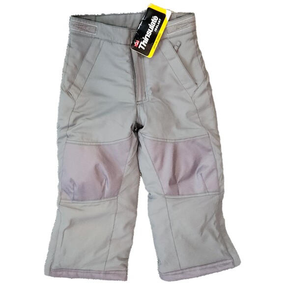 Kids LL Bean Snow Pants Overalls Insulated Gray Size 4 - Picture 1 of 16